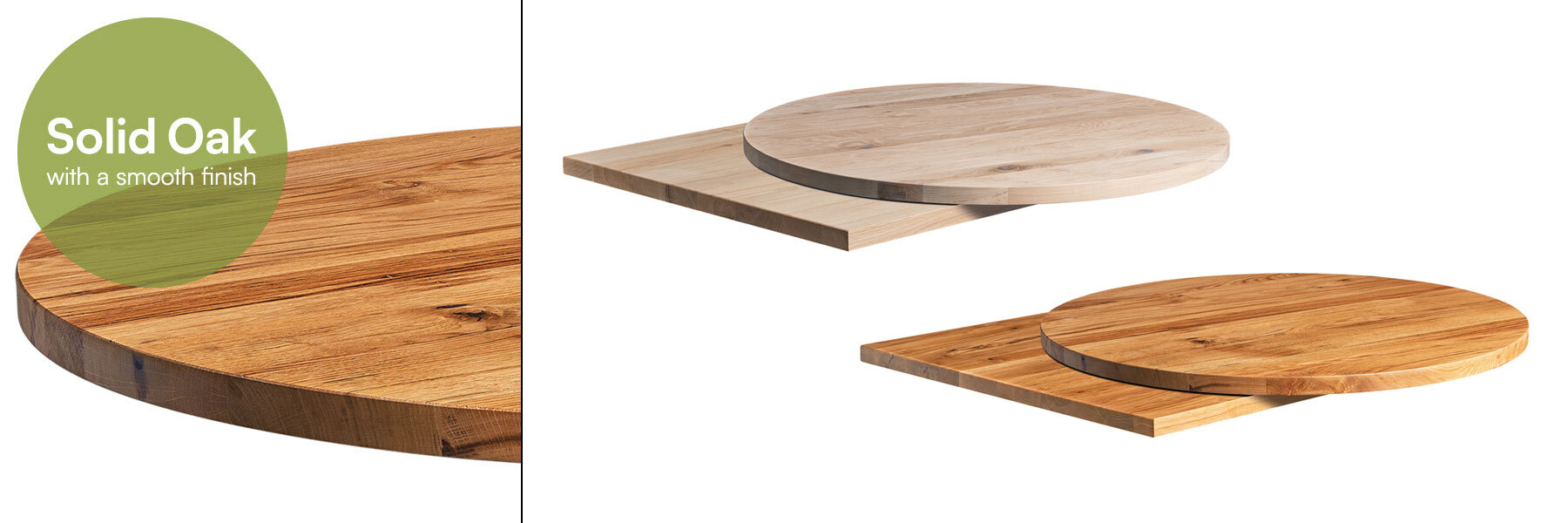 Solid Character Oak Table Tops