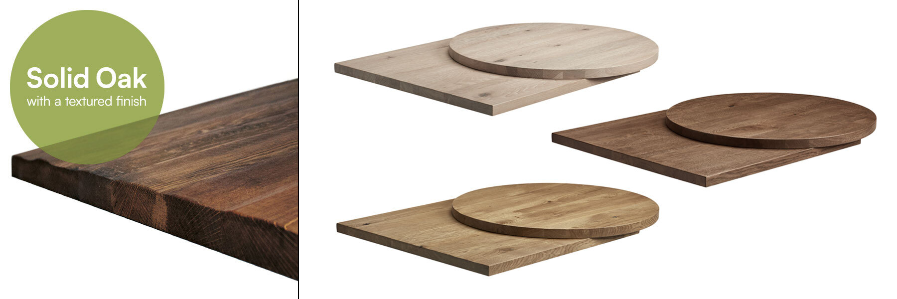 Rustic Solid Oak Table Tops