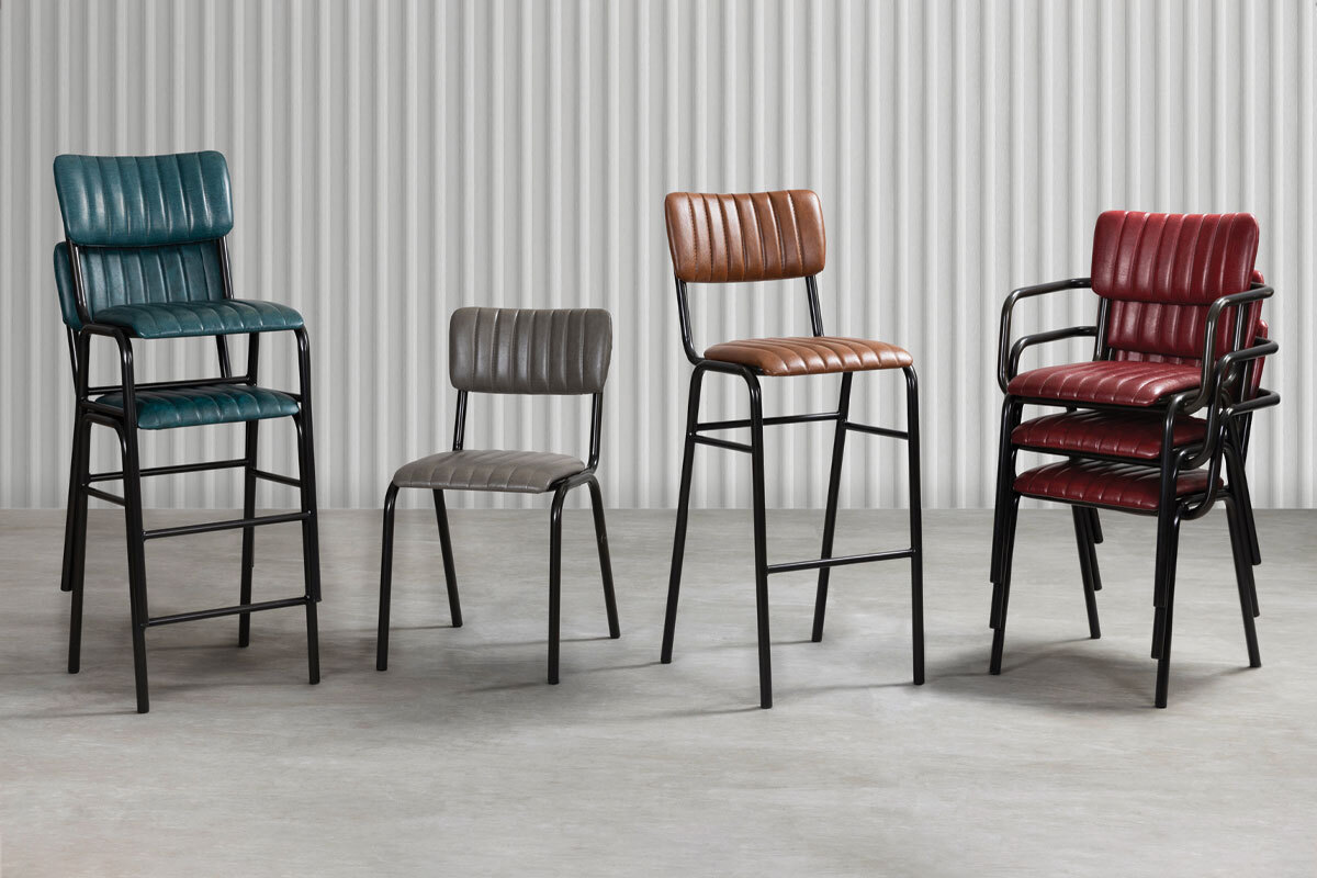 Different styles of stackable commercial chairs Different styles of stackable commercial chairs